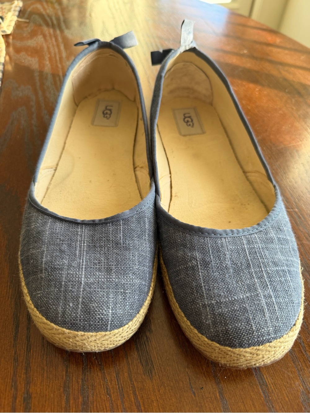 UGG Navy Canvas Espadrille Ballet Flats
